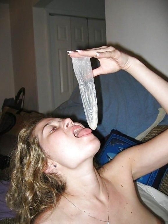 Amateur condom drink